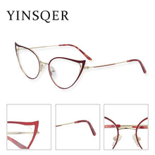 Load image into Gallery viewer, Optical Fashionable Women&#39;s Prescription Glasses Luxury Brand Fake Glasses Cat Eye Female Round Eyeglasses With Frame YINSQER