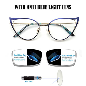 Optical Fashionable Women's Prescription Glasses Luxury Brand Fake Glasses Cat Eye Female Round Eyeglasses With Frame YINSQER