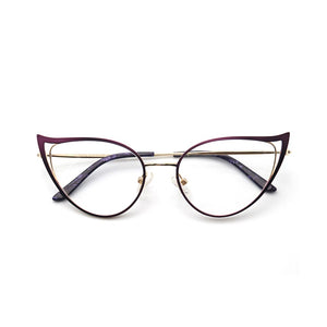 Optical Fashionable Women's Prescription Glasses Luxury Brand Fake Glasses Cat Eye Female Round Eyeglasses With Frame YINSQER