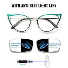 Load image into Gallery viewer, Optical Fashionable Women&#39;s Prescription Glasses Luxury Brand Fake Glasses Cat Eye Female Round Eyeglasses With Frame YINSQER