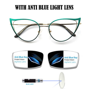 Optical Fashionable Women's Prescription Glasses Luxury Brand Fake Glasses Cat Eye Female Round Eyeglasses With Frame YINSQER