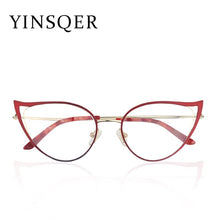 Load image into Gallery viewer, Optical Fashionable Women&#39;s Prescription Glasses Luxury Brand Fake Glasses Cat Eye Female Round Eyeglasses With Frame YINSQER