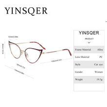 Load image into Gallery viewer, Optical Fashionable Women&#39;s Prescription Glasses Luxury Brand Fake Glasses Cat Eye Female Round Eyeglasses With Frame YINSQER
