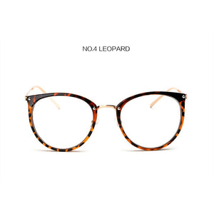 Optical Glasses Frame Women Men Round Oversized Eyeglasses Frames Metal Spectacles Clear Lenses Glasses