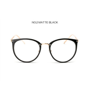 Optical Glasses Frame Women Men Round Oversized Eyeglasses Frames Metal Spectacles Clear Lenses Glasses