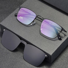 Load image into Gallery viewer, Optical Glasses Prescription Eyewear Frame Eyeglasses with Magnetic Polarized Clip-on Metal Frame Glasses Full Rim Rectangular