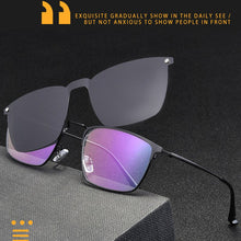Load image into Gallery viewer, Optical Glasses Prescription Eyewear Frame Eyeglasses with Magnetic Polarized Clip-on Metal Frame Glasses Full Rim Rectangular