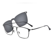 Load image into Gallery viewer, Optical Glasses Prescription Eyewear Frame Eyeglasses with Magnetic Polarized Clip-on Metal Frame Glasses Full Rim Rectangular