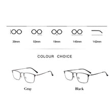 Load image into Gallery viewer, Optical Glasses Prescription Eyewear Frame Eyeglasses with Magnetic Polarized Clip-on Metal Frame Glasses Full Rim Rectangular