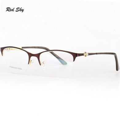 Optical Glasses Spectacle Frame Women Metal Half Frame Reading Glasses Customzied Lense Myopia Eyeglasses Prescription Glasses