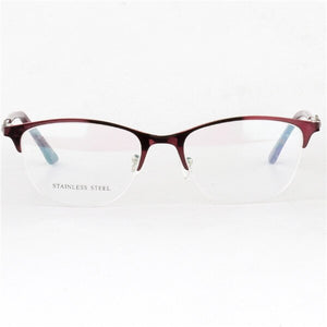 Optical Glasses Spectacle Frame Women Metal Half Frame Reading Glasses Customzied Lense Myopia Eyeglasses Prescription Glasses