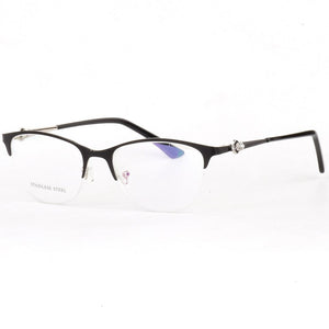 Optical Glasses Spectacle Frame Women Metal Half Frame Reading Glasses Customzied Lense Myopia Eyeglasses Prescription Glasses
