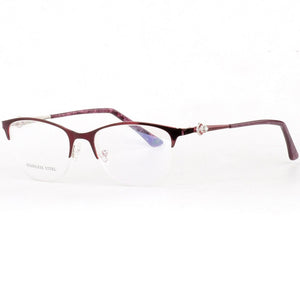 Optical Glasses Spectacle Frame Women Metal Half Frame Reading Glasses Customzied Lense Myopia Eyeglasses Prescription Glasses