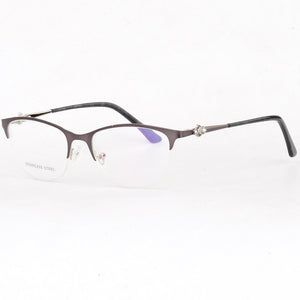 Optical Glasses Spectacle Frame Women Metal Half Frame Reading Glasses Customzied Lense Myopia Eyeglasses Prescription Glasses