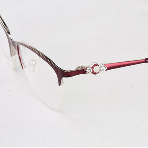 Optical Glasses Spectacle Frame Women Metal Half Frame Reading Glasses Customzied Lense Myopia Eyeglasses Prescription Glasses