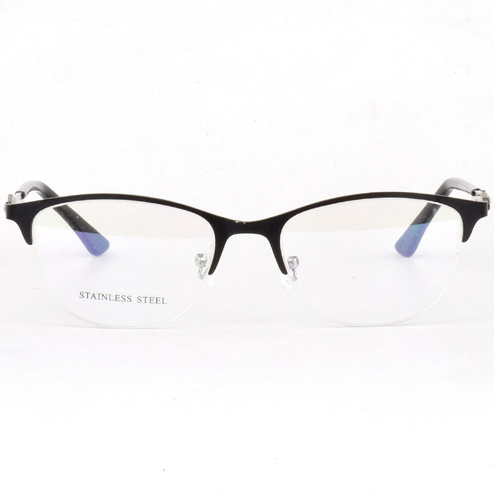 Optical Glasses Spectacle Frame Women Metal Half Frame Reading Glasse ...