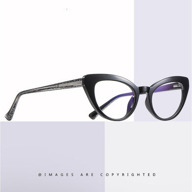 Vetri ottici Donne Retro TR90 Telaio Anti Luce Blu Lente Occhio di Gatto Occhiali Da Vista Signore Miopia Occhiali Per Computer Per La Femmina W2012