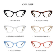 Carica l&#39;immagine nel visualizzatore di Gallery, Vetri ottici Donne Retro TR90 Telaio Anti Luce Blu Lente Occhio di Gatto Occhiali Da Vista Signore Miopia Occhiali Per Computer Per La Femmina W2012