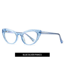 Carica l&#39;immagine nel visualizzatore di Gallery, Vetri ottici Donne Retro TR90 Telaio Anti Luce Blu Lente Occhio di Gatto Occhiali Da Vista Signore Miopia Occhiali Per Computer Per La Femmina W2012