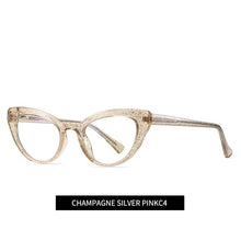 Carica l&#39;immagine nel visualizzatore di Gallery, Vetri ottici Donne Retro TR90 Telaio Anti Luce Blu Lente Occhio di Gatto Occhiali Da Vista Signore Miopia Occhiali Per Computer Per La Femmina W2012