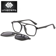 Load image into Gallery viewer, Optical Magnet Clip on Glasses Frame Men Myopia Prescription Eyeglasses Frame Male Aviation Polarized Magnet Clip On Sunglasses