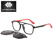 Load image into Gallery viewer, Optical Magnet Clip on Glasses Frame Men Myopia Prescription Eyeglasses Frame Male Aviation Polarized Magnet Clip On Sunglasses
