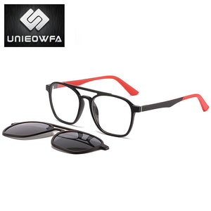 Optical Magnet Clip on Glasses Frame Men Myopia Prescription Eyeglasses Frame Male Aviation Polarized Magnet Clip On Sunglasses