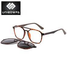 Load image into Gallery viewer, Optical Magnet Clip on Glasses Frame Men Myopia Prescription Eyeglasses Frame Male Aviation Polarized Magnet Clip On Sunglasses