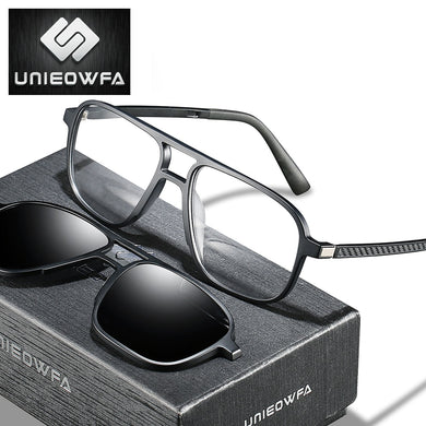 Optical Magnetic Clip on Glasses Frame Men Clear Prescription Myopia Eyeglasses Frame Polarized Magnet Clip Sunglasses Men Brand