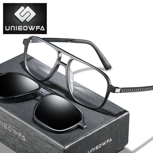 Optical Magnetic Clip on Glasses Frame Men Clear Prescription Myopia Eyeglasses Frame Polarized Magnet Clip Sunglasses Men Brand