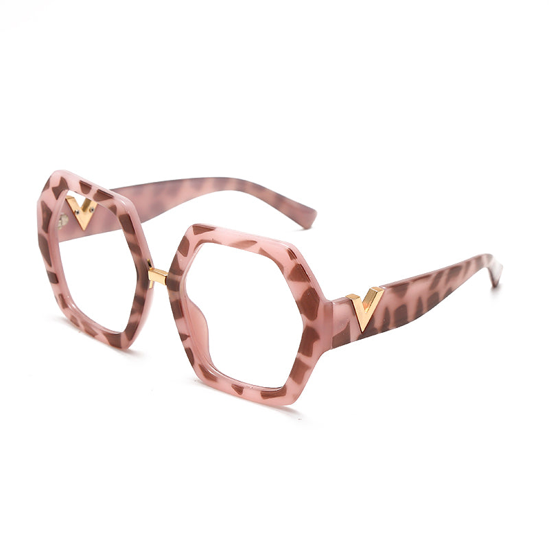 Optical Transparent Glasses Women Big Spectacles Frame Leopard Prescription Myopia Frames Glasses Women