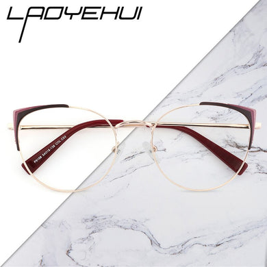 Optical Women's Round Prescription Glasses Cat Eye Female Decorative Eyeglasses Frames Vintage Ladies Fake Computer Glasses NEW