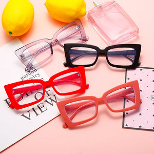 Optics Cat Eye Glasses Frames Women  Vintage Transparent Lens Prescription Myopia Glasses Frames Men Eyeglasses