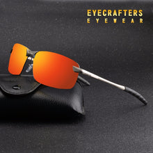 Load image into Gallery viewer, Orange Mens UV400 Polarized Sunglasses Sports Driving Mirrored Sunglasses Rimless Metal Glasses Eyewear 3043DM