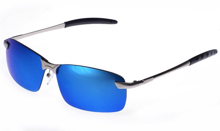 Orange Mens UV400 Polarized Sunglasses Sports Driving Mirrored Sunglasses Rimless Metal Glasses Eyewear 3043DM