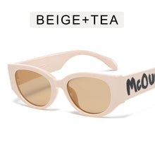 Load image into Gallery viewer, Oreldia Oval Letter Logo Sunglasses Women Man Retro Brand Designer Wide Leg Beige Female Sunglass UV400 Driving Shades