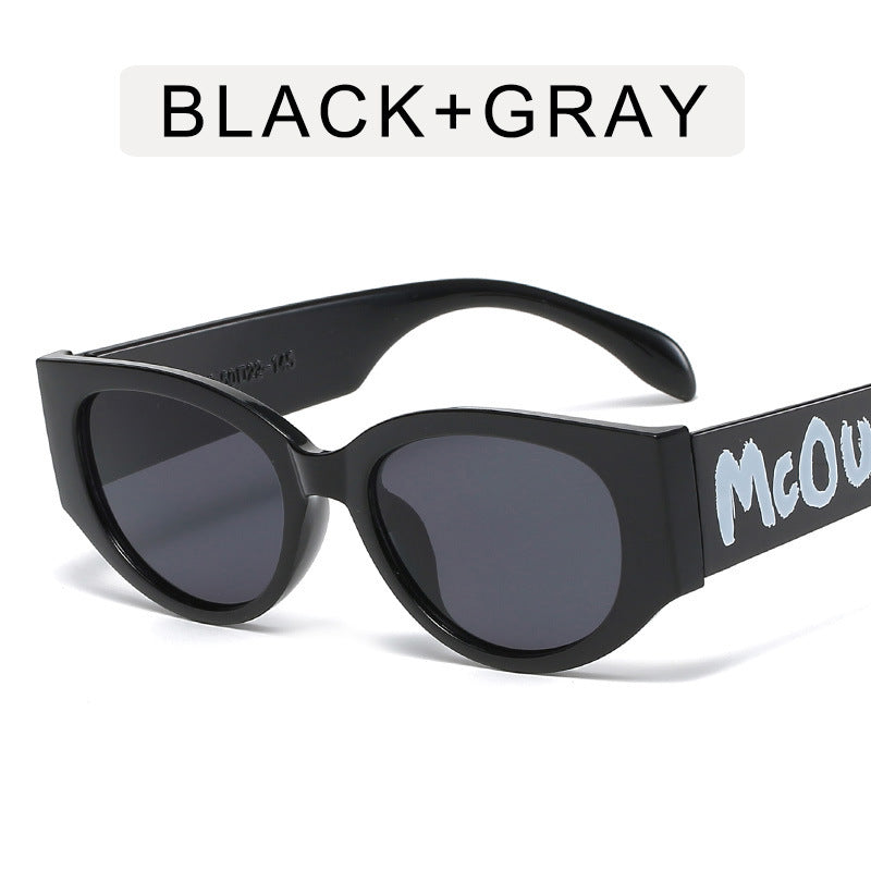 Oreldia Oval Letter Logo Sunglasses Women Man Retro Brand Designer Wide Leg Beige Female Sunglass UV400 Driving Shades