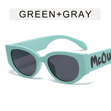 Load image into Gallery viewer, Oreldia Oval Letter Logo Sunglasses Women Man Retro Brand Designer Wide Leg Beige Female Sunglass UV400 Driving Shades