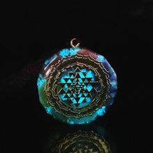 Load image into Gallery viewer, Orgonite Pendant Sri Yantra Necklace Sacred Geometry Chakra Energy Necklace Meditation Jewelry