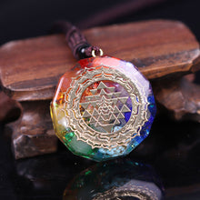 Load image into Gallery viewer, Orgonite Pendant Sri Yantra Necklace Sacred Geometry Chakra Energy Necklace Meditation Jewelry