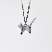 Carica l&#39;immagine nel visualizzatore di Gallery, Origami Cat Kitty Dog Silhouette Pendant Necklace For Women Men Rose Gold Silver Black Minimalist Creative Animal Jewelry Gift