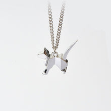Carica l&#39;immagine nel visualizzatore di Gallery, Origami Cat Kitty Dog Silhouette Pendant Necklace For Women Men Rose Gold Silver Black Minimalist Creative Animal Jewelry Gift