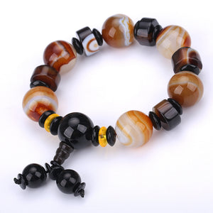 Original Bracelets Men Fashion Lucky Beads Natural Gr Agate Jewelry Vintage Charm Round Beads Bracelets Jewelry For men Gift
