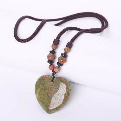 Original Natural Agate Stone Simple Winding Power Transparent Necklace Pendant Women Healing Crystal Green turquoise Choker Gift