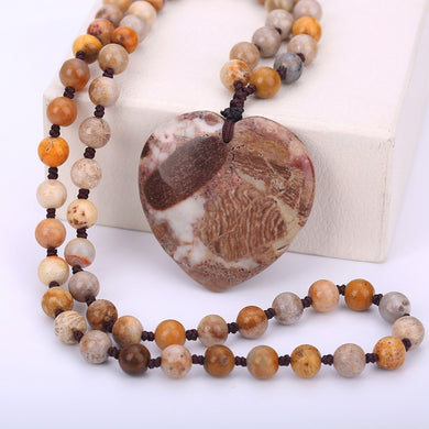 Collana originale in ambra di quarzo agata multicolore naturale Opalite cuore cristallo pietra curativa Chakra Reiki gioielli di moda femminile 