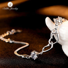 Load image into Gallery viewer, Original 925 Sterling Silver Bracelet Ball Chain Bangle Wedding Love Fine Jewelry Wristband Elegant Bracelets for Women