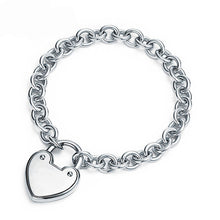Load image into Gallery viewer, Original TIFF Sterling Silver 925 High Quality Charm Bracelet Engraved Inscription FOR Woman Original Model Production