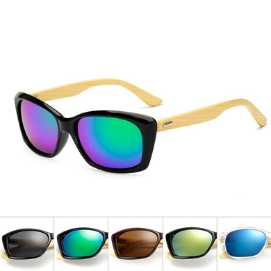 Original Wooden Bamboo Sunglasses Men Women Mirrored UV400 Sun Glasses Real Wood Shades Gold Blue Outdoor Goggles Sunglases Male
