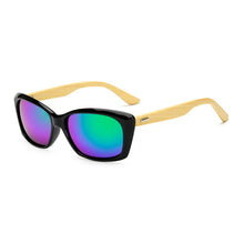 Carica l&#39;immagine nel visualizzatore di Gallery, Original Wooden Bamboo Sunglasses Men Women Mirrored UV400 Sun Glasses Real Wood Shades Gold Blue Outdoor Goggles Sunglases Male
