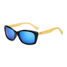 Carica l&#39;immagine nel visualizzatore di Gallery, Original Wooden Bamboo Sunglasses Men Women Mirrored UV400 Sun Glasses Real Wood Shades Gold Blue Outdoor Goggles Sunglases Male